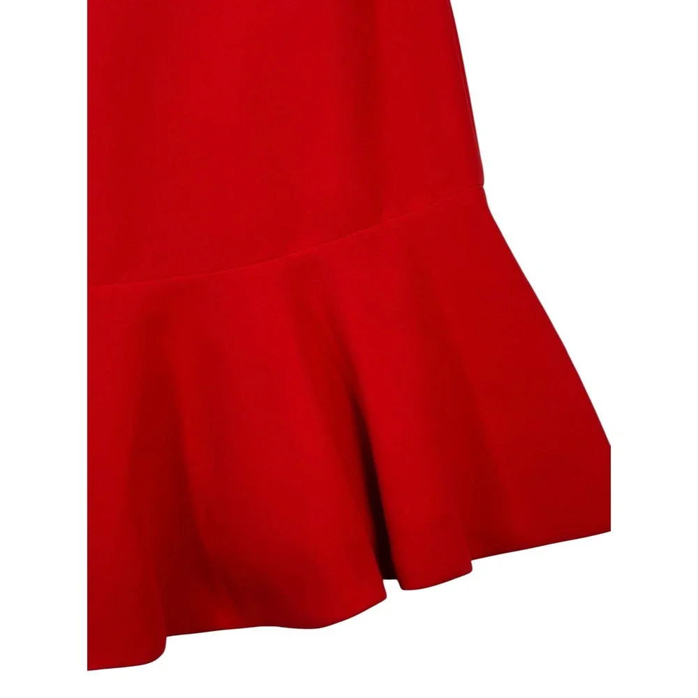 Kate Spade New York Womens Flounce Hem Dress 8 Quiet Luxury Holiday Feminine Red